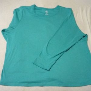 Aquamarine Long-sleeved Tee, Size 4X